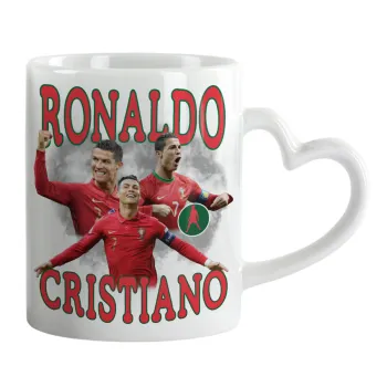 Κριστιάνο Ρονάλντο, Κούπα καρδιά χερούλι λευκή, κεραμική, 330ml