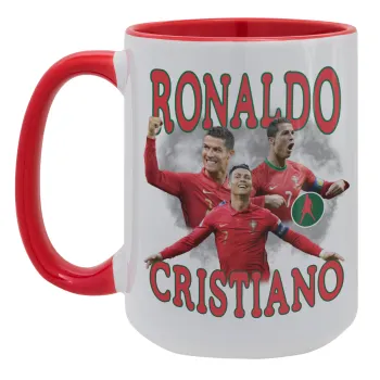 Cristiano Ronaldo, Κούπα Mega 15oz, κεραμική Κόκκινη, 450ml