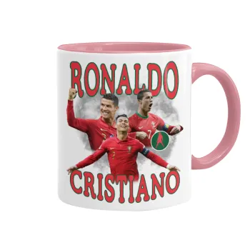 Κριστιάνο Ρονάλντο, Κούπα χρωματιστή ροζ, κεραμική, 330ml