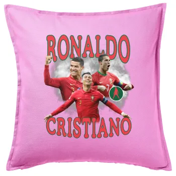 Cristiano Ronaldo, Sofa cushion Pink 50x50cm includes filling