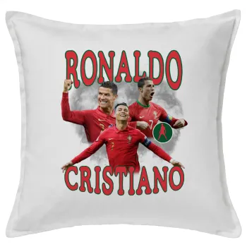 Cristiano Ronaldo, Sofa cushion White 50x50cm includes filling