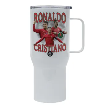Cristiano Ronaldo, Mega Stainless steel Tumbler with lid, double wall 750L