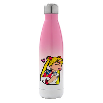 Sailor Moon, Metal mug thermos Pink/White (Stainless steel), double wall, 500ml
