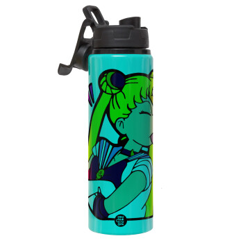 Sailor Moon, Μεταλλικό παγούρι νερού με καπάκι ασφαλείας, αλουμινίου 850ml