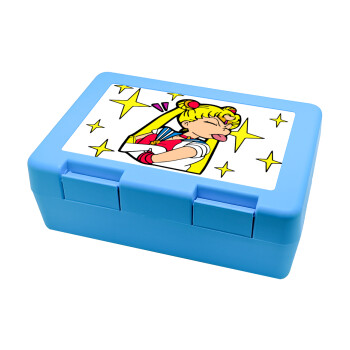Sailor Moon, Children's cookie container LIGHT BLUE 185x128x65mm (BPA free plastic)