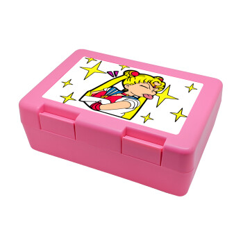 Sailor Moon, Children's cookie container PINK 185x128x65mm (BPA free plastic)