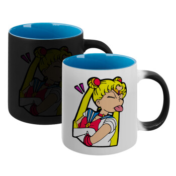 Sailor Moon, Κούπα Μαγική εσωτερικό μπλε, κεραμική 330ml που αλλάζει χρώμα με το ζεστό ρόφημα