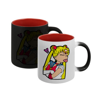 Sailor Moon, Κούπα Μαγική εσωτερικό κόκκινο, κεραμική, 330ml που αλλάζει χρώμα με το ζεστό ρόφημα