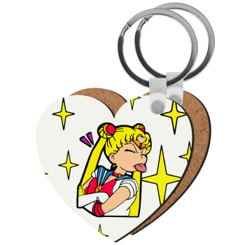 Sailor Moon, Μπρελόκ Ξύλινο καρδιά MDF