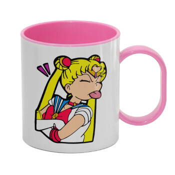 Sailor Moon, Κούπα (πλαστική) (BPA-FREE) Polymer Ροζ για παιδιά, 330ml