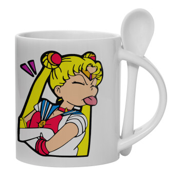 Sailor Moon, Ceramic coffee mug with Spoon, 330ml (1pcs)
