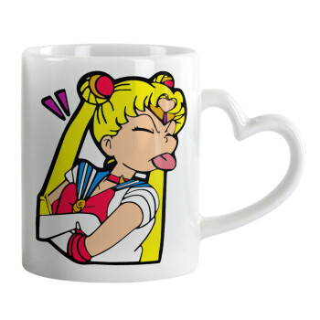 Sailor Moon, Mug heart handle, ceramic, 330ml