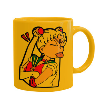 Sailor Moon, Ceramic coffee mug yellow, 330ml (1pcs)