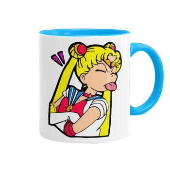 Sailor Moon, Mug colored light blue, ceramic, 330ml