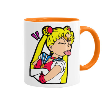Sailor Moon, Mug colored orange, ceramic, 330ml
