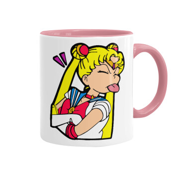 Sailor Moon, Mug colored pink, ceramic, 330ml