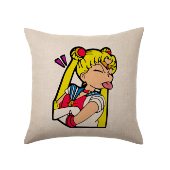 Sailor Moon, Μαξιλάρι καναπέ ΛΙΝΟ 40x40cm περιέχεται το  γέμισμα