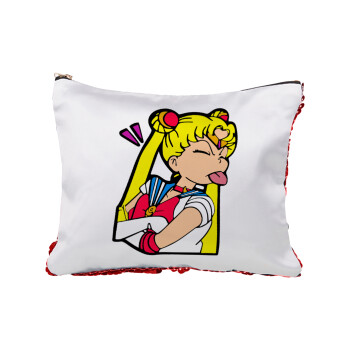 Sailor Moon, Τσαντάκι νεσεσέρ με πούλιες (Sequin) Κόκκινο