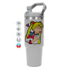 GREY color, 890ml (30oz) stainless Steel Tumbler with Handle