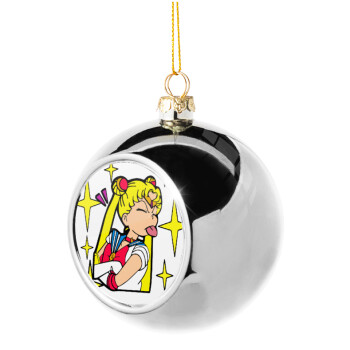 Sailor Moon, Χριστουγεννιάτικη μπάλα δένδρου Ασημένια 8cm