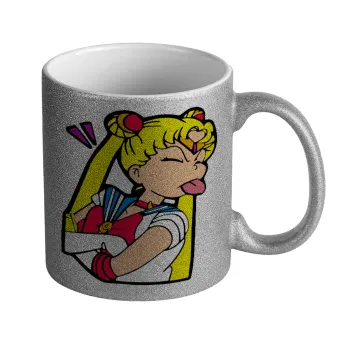 Sailor Moon, Κούπα Ασημένια Glitter που γυαλίζει, κεραμική, 330ml