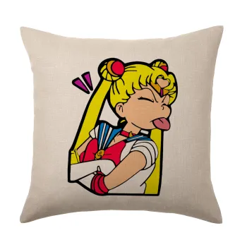 Sailor Moon, Μαξιλάρι καναπέ ΛΙΝΟ 40x40cm περιέχεται το  γέμισμα