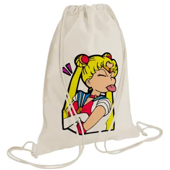 Sailor Moon, Backpack bag GYMBAG natural (28x40cm)