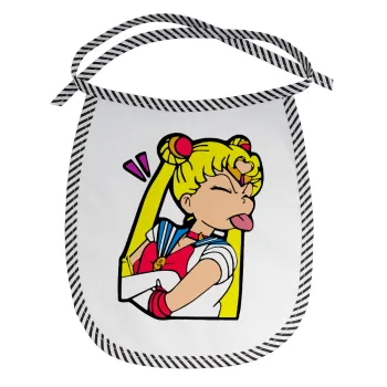 Sailor Moon, Σαλιάρα μωρού αλέκιαστη με κορδόνι Μαύρη