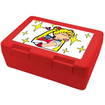 Sailor Moon, Children's cookie container RED 185x128x65mm (BPA free plastic)