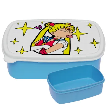 Sailor Moon, ΜΠΛΕ παιδικό δοχείο φαγητού (lunchbox) πλαστικό (BPA-FREE) Lunch Βox M18 x Π13 x Υ6cm