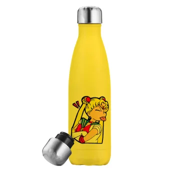 Sailor Moon, Yellow Stainless Steel Metallic Thermos, double-walled, 500ml