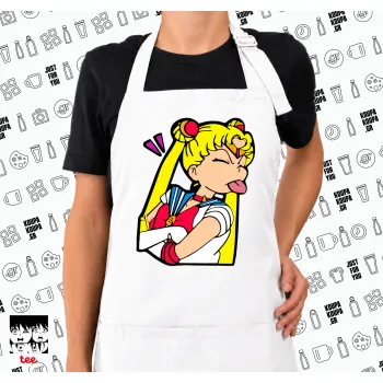 Sailor Moon, Ποδιά μακριά Σεφ ολόσωμη με τσέπες white (ΕΝΗΛΙΚΩΝ)