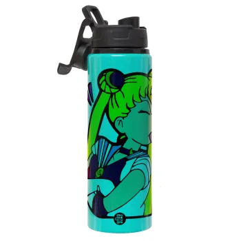 Sailor Moon, Μεταλλικό παγούρι νερού με καπάκι ασφαλείας, αλουμινίου 850ml