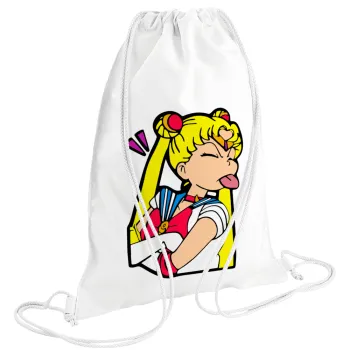 Sailor Moon, Backpack pouch GYMBAG white (28x40cm)