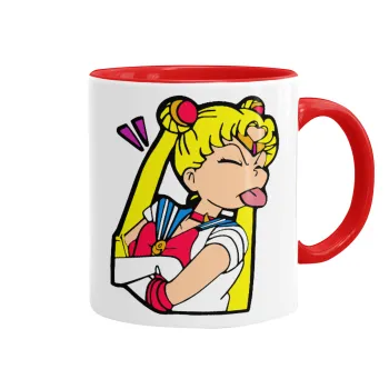 Sailor Moon, Mug colored red, ceramic, 330ml