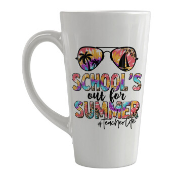 School's Out For Summer Teacher Life, Κούπα κωνική Latte Μεγάλη, κεραμική, 450ml