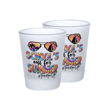 School's Out For Summer Teacher Life, Σφηνοπότηρα γυάλινα 45ml του πάγου (2 τεμάχια)