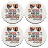 SET of 4 round wooden coasters (9cm)