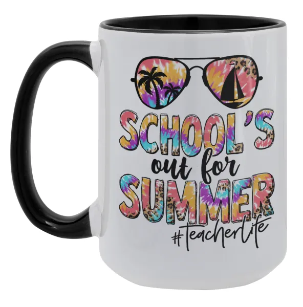 School's Out For Summer Teacher Life — Mega 15oz Μαύρη