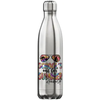 School's Out For Summer Teacher Life, Μεταλλικό παγούρι θερμός Inox (Stainless steel), διπλού τοιχώματος, 750ml
