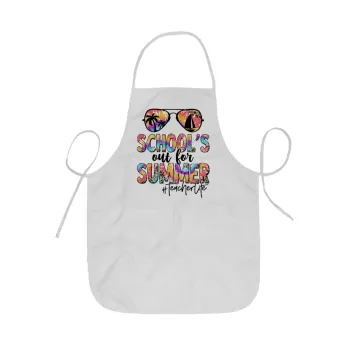 School's Out For Summer Teacher Life, Ποδιά Σεφ ολόσωμη κοντή  Παιδική (44x62cm)