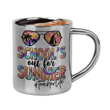 School's Out For Summer Teacher Life, Κουπάκι μεταλλικό διπλού τοιχώματος για espresso (220ml)