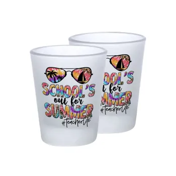 School's Out For Summer Teacher Life, Σφηνοπότηρα γυάλινα 45ml του πάγου (2 τεμάχια)