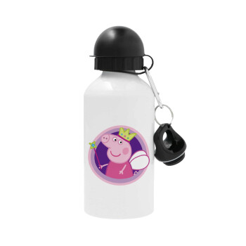 Peppa pig Queen, Metal water bottle, White, aluminum 500ml