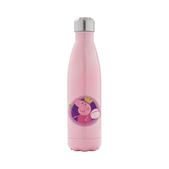 Peppa pig Queen, Metal mug thermos Pink Iridiscent (Stainless steel), double wall, 500ml