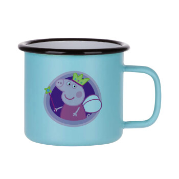 Peppa pig Queen, Κούπα Μεταλλική εμαγιέ ΜΑΤ σιέλ 360ml