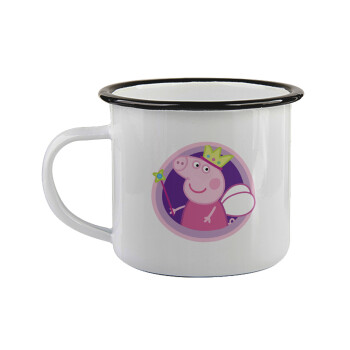 Peppa pig Queen, Κούπα εμαγιέ με μαύρο χείλος 360ml