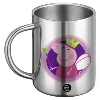 Peppa pig Queen, Ανοξείδωτη Μεταλλική Κούπα 450ml - Διπλού Τοιχώματος
