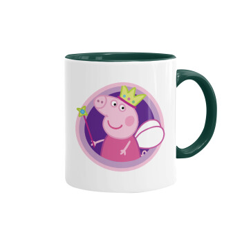 Peppa pig Queen, Mug colored green, ceramic, 330ml