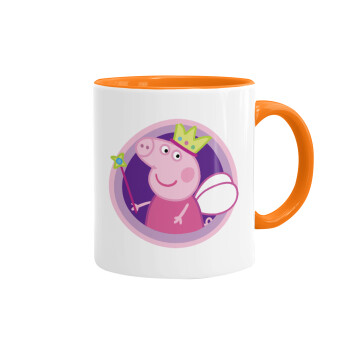 Peppa pig Queen, Mug colored orange, ceramic, 330ml